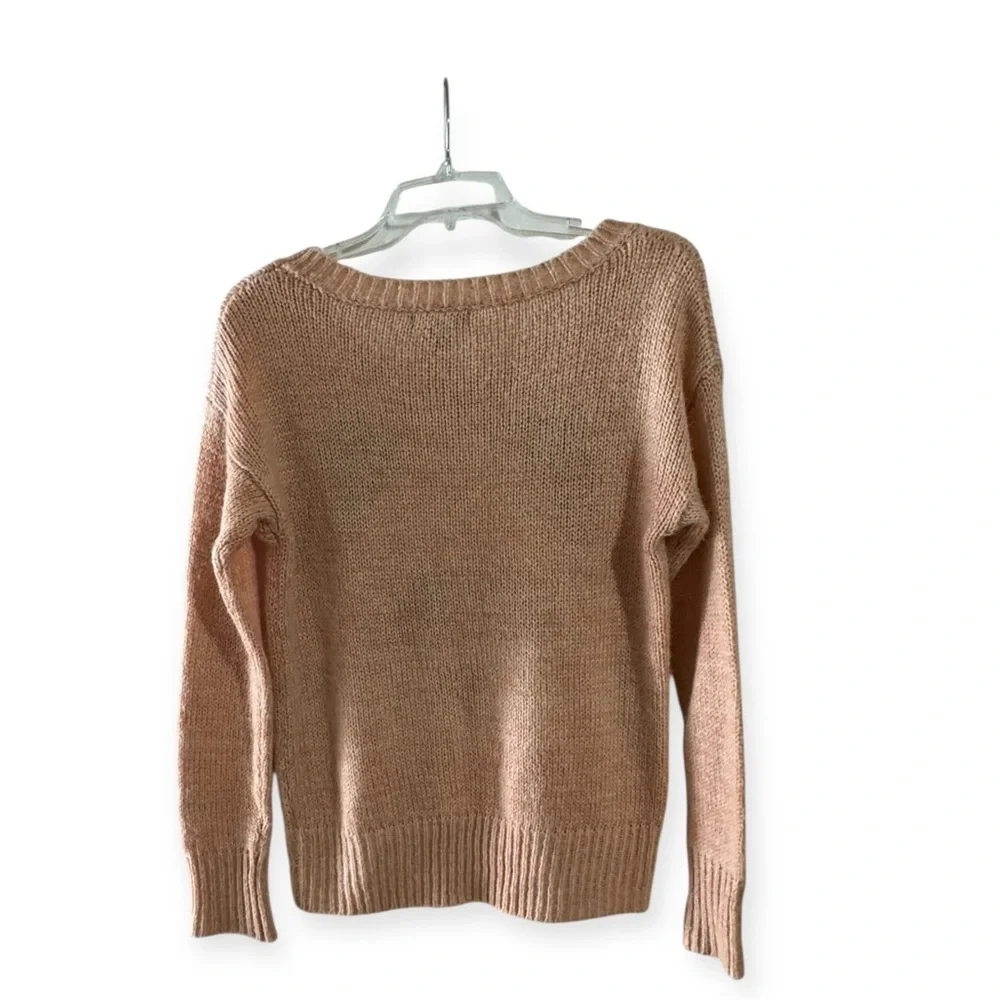 Streetwear Society Peach Panda Knit Sweater Small Cute Comfy Kawaii Long Sleeve - Picture 6 of 8